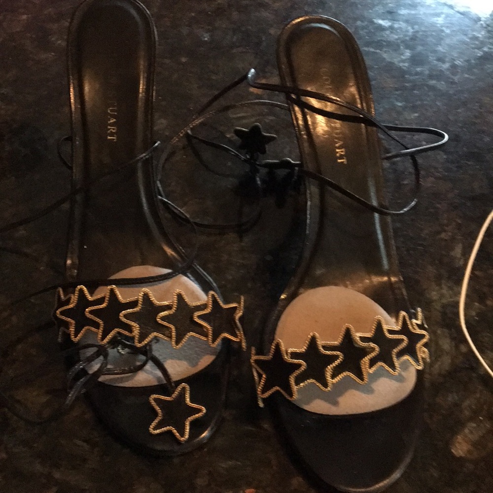 LAST PAIR‼️‼️‼️‼️BLACK only Leather Ankle wrap Sandals Choose‼️